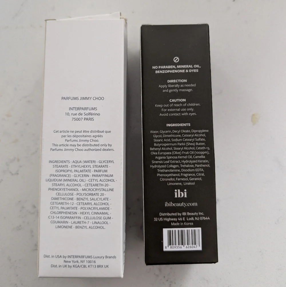 Jimmy Choo and Ibi Hand Lotions